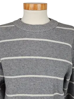 ZARA Damen Pullover, grau/weiß - Gr. S  - Bild 4