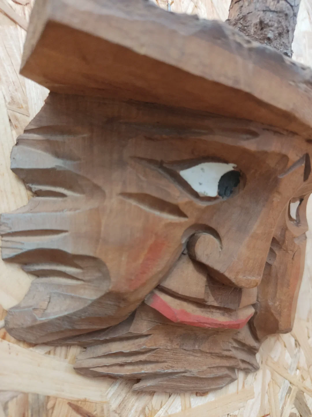 Waldgeist Wandfigur Holz 23 cm | Handgeschnitztes Unikat – Bild 2