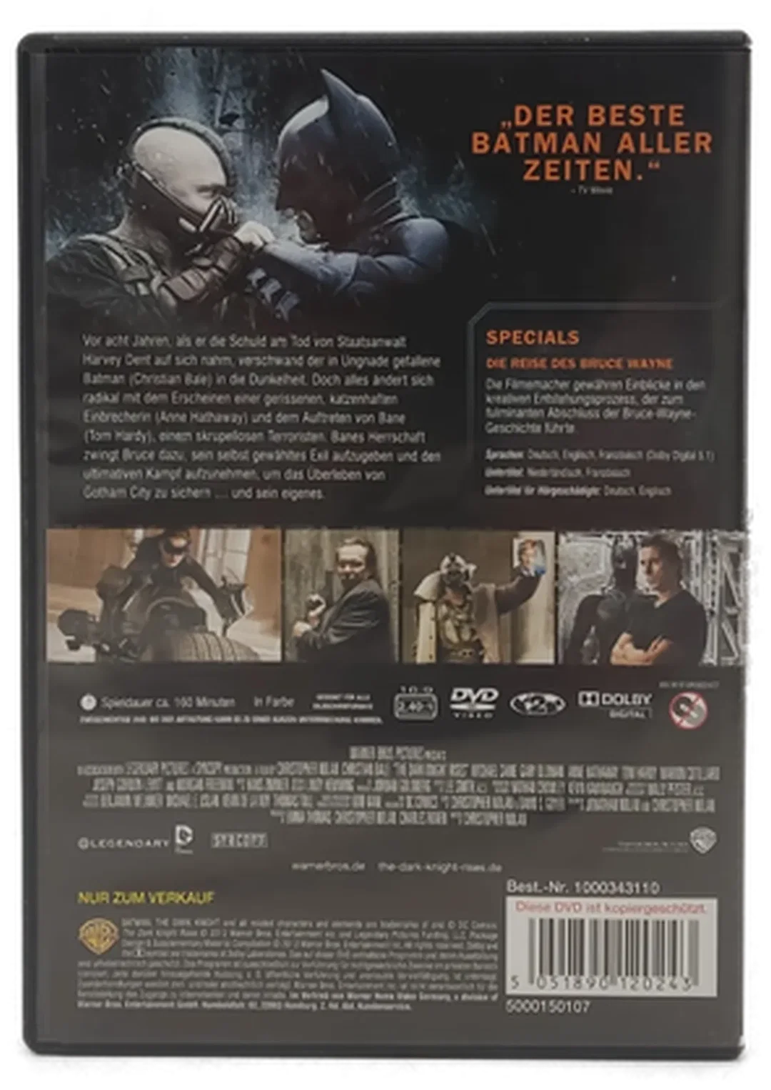 DVD "The Dark Knight Rises" mit Christian Bale und Anne Hathaway – Bild 2