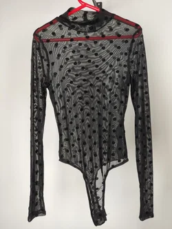 ASOS DESIGN Netz-Body Schwarz Gepunktet XS | Wie Neu - Bild 1