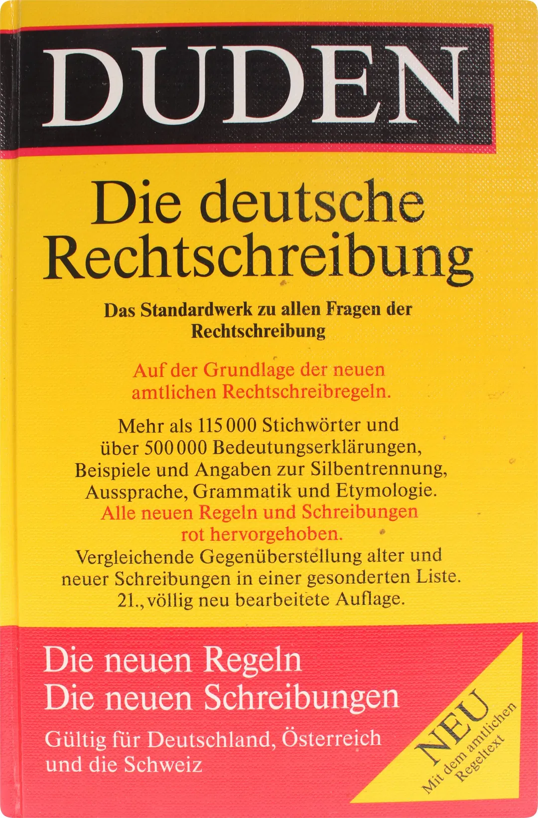 Buch Duden – Die deutsche Rechtschreibung, 21. Auflage (1996), Hardcover - Bild 2