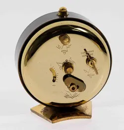 JUNGHANS Vintage Tischuhr mit Weckerfunktion in braun-gold - Bild 5