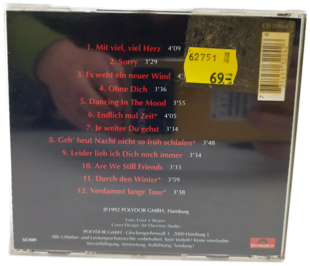 Howard Carpendale - Mit viel, viel Herz CD / 1992 – Bild 2