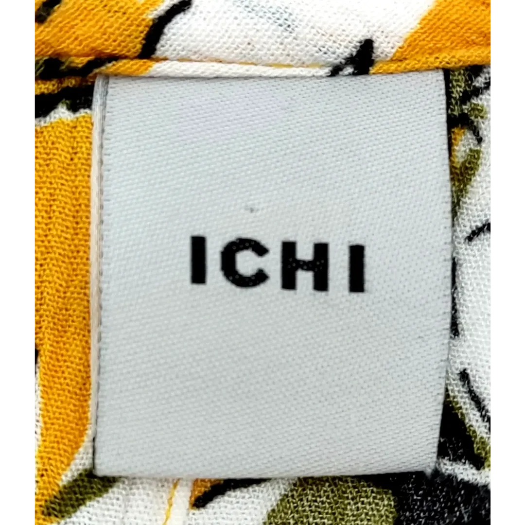 ICHI Damen Blusenshirt kurzärmlig gelb mit Blumenmuster - Gr. M/38 – Bild 4