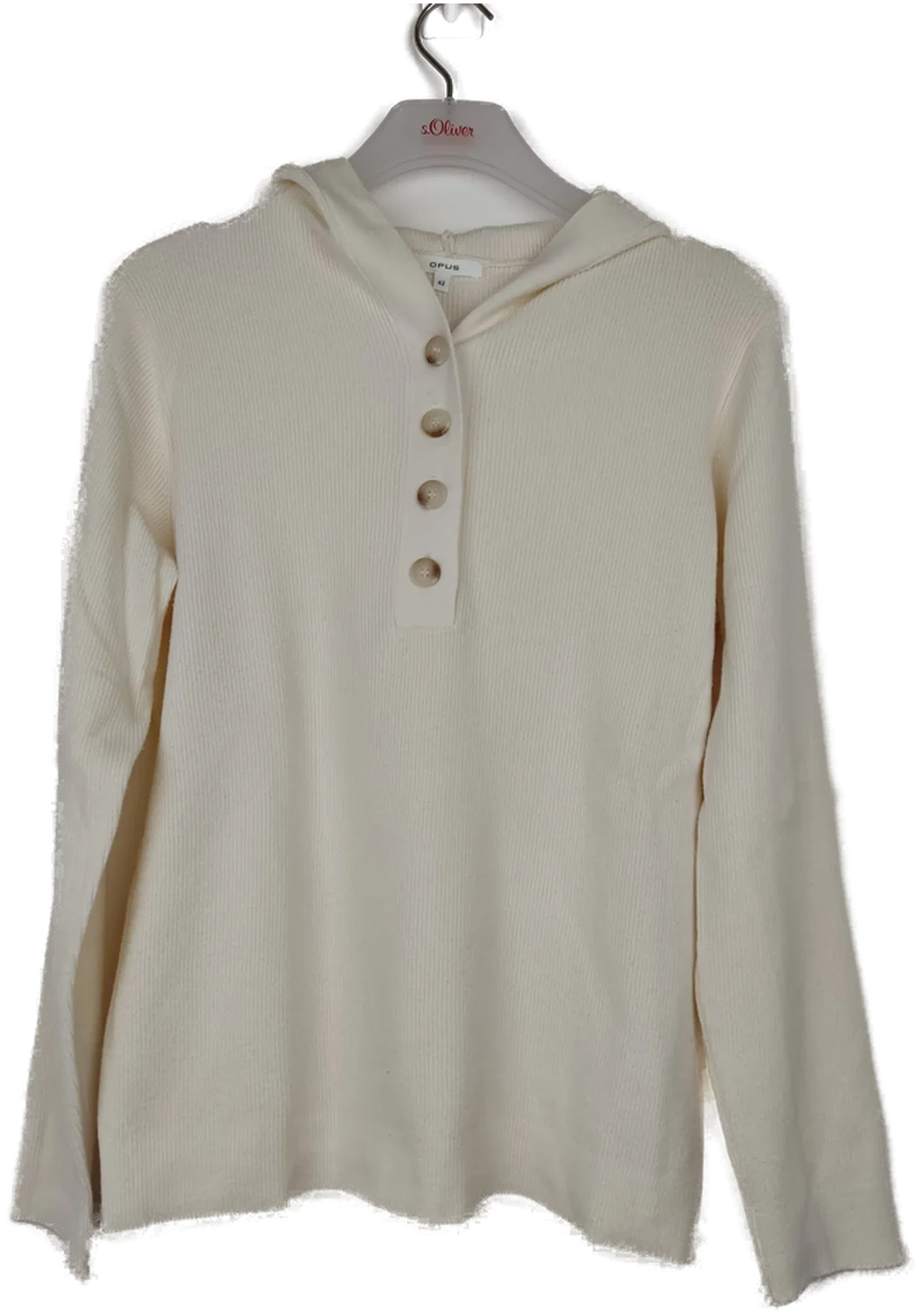 Opus Damenpullover mit Kapuze Beige | Second-Hand-Schatz - Bild 1