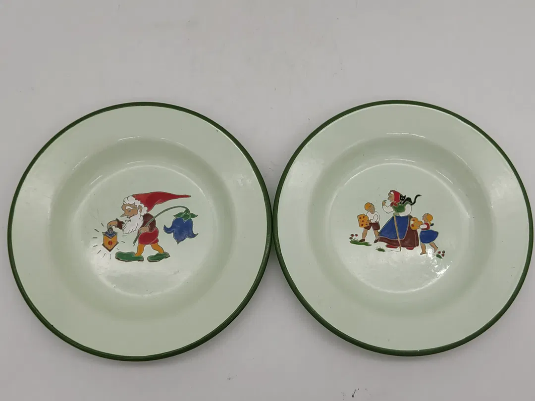 2 Stk. Vintage Austria Email Kinderteller - Bild 4