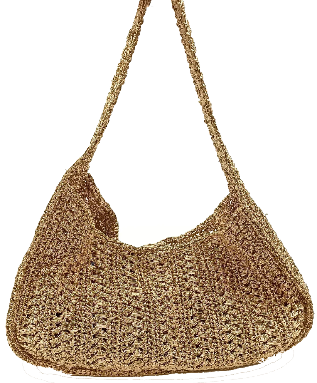 Zara Damen Basttasche Boho-Stiel gold – Bild 2