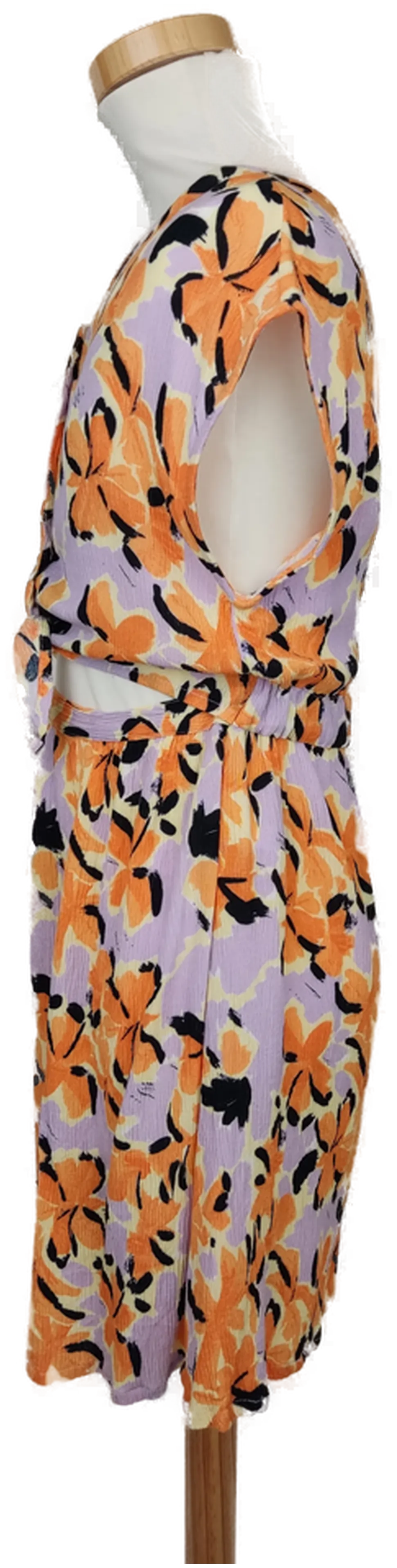 Name It Kinder Kleid flieder/orange geblümt, bauchfrei - 128 – Bild 3