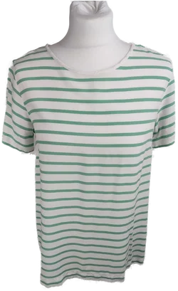H&M Damen-Shirt aus Viskose, Grün-Weiß Gestreift | Sommerlook – Vorschau 1