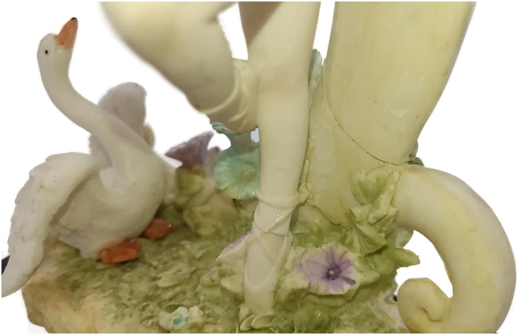 Tischuhr Ballerina mit Schwan Alabaster-Guß – Bild 10