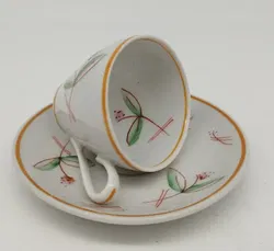 Handbemaltes Mokkatassenset aus Porzellan – A G Ilmenau mit Charakter - Bild 2