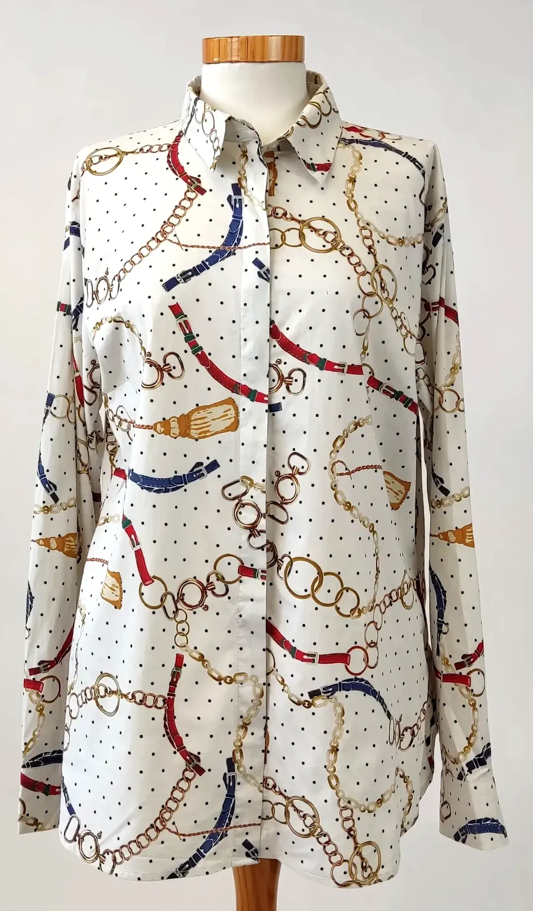 BRAX Damenbluse weiß gemustert - Gr. 40 - Bild 4