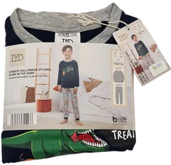 L&D Kinder-Halloween-Pyjama Glow in the Dark #5, blau - Gr- 110/116 – Vorschau 1