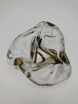 Vintage Glasschale / Aschenbecher mit rauchgrauen Einschlüssen - Bild 2