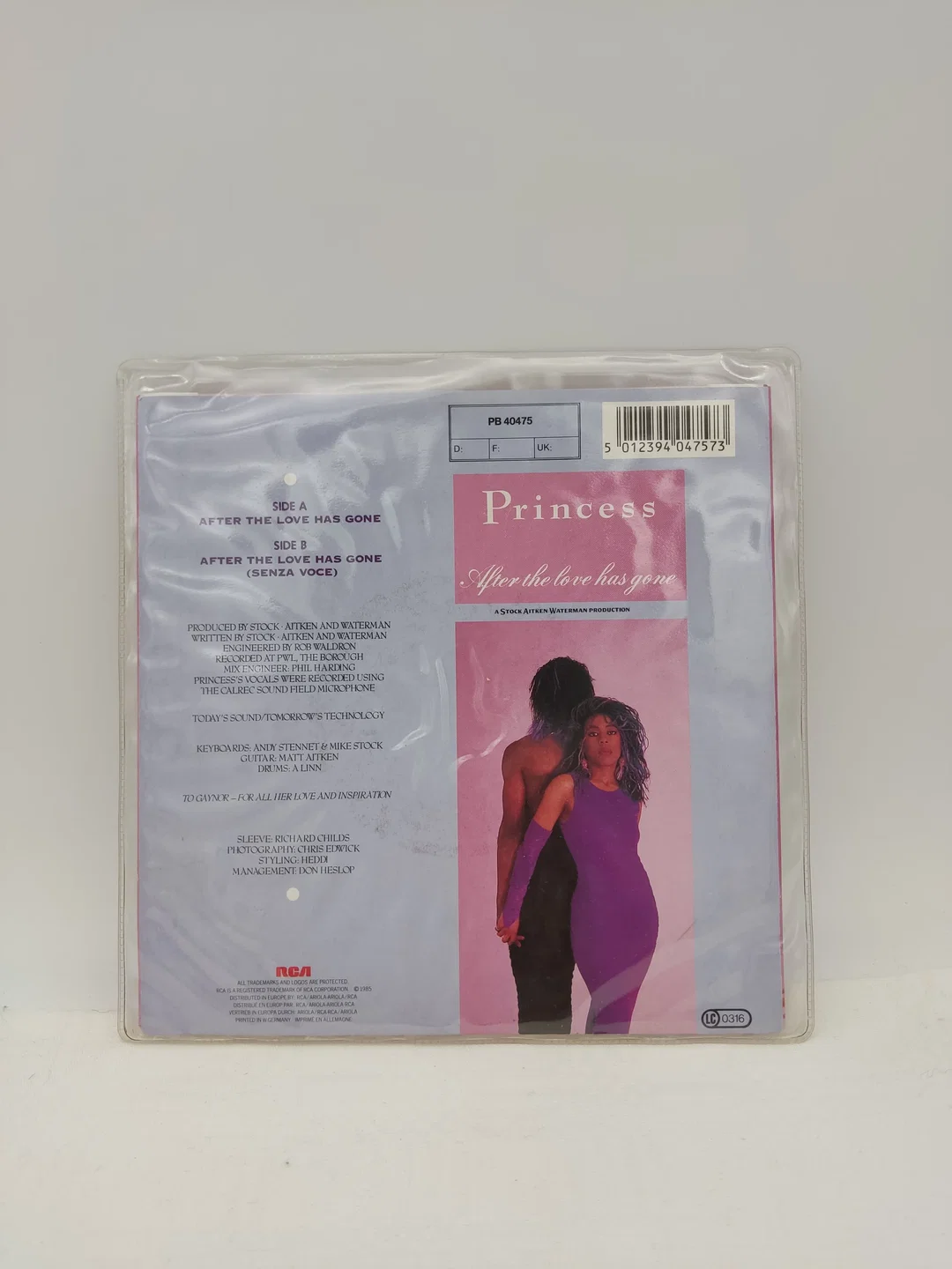 Single-Langspielplatte - Princess - After the love has gone – Bild 2