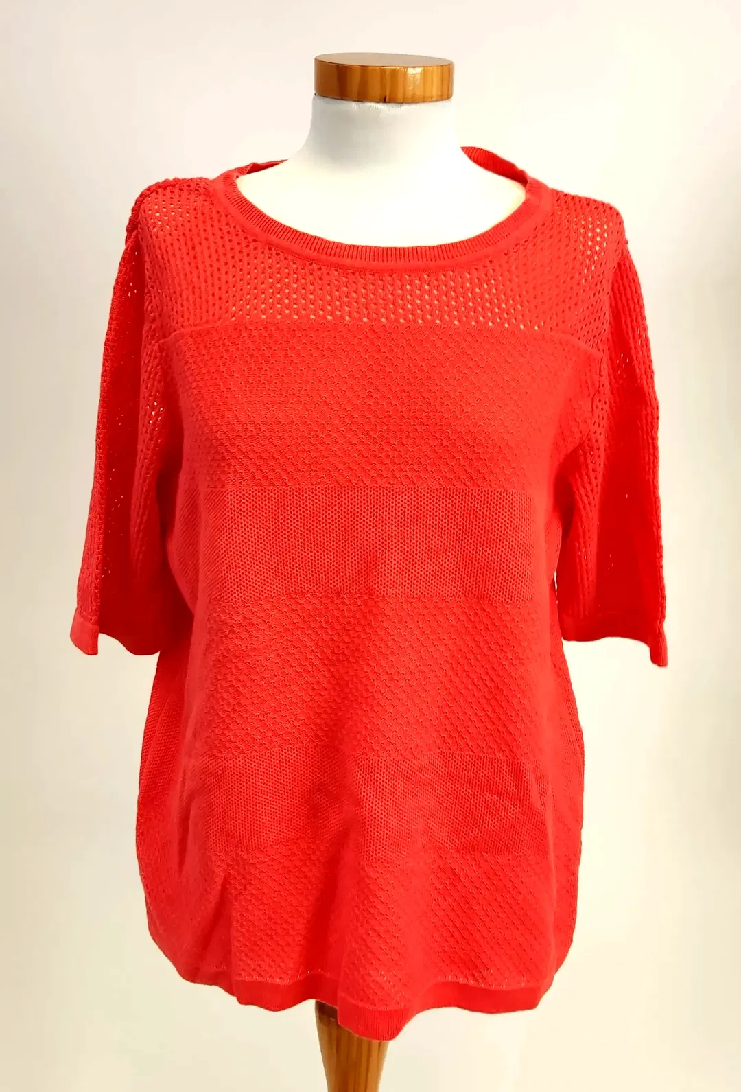 Madeleine Mode Kurzarm Damen Pullover hellrot - Gr. 40/42 - Bild 1