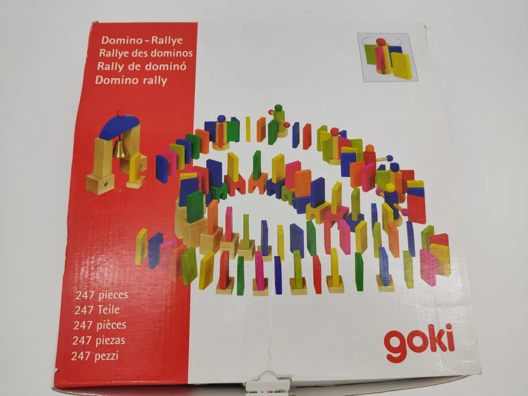 goki - Domino Rallye , neuwertiger Holzbaukasten - Bild 1