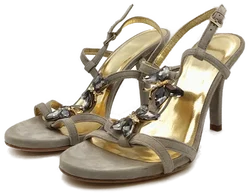 Damen Ziegenvelourleder Sandalen Grau Gr. 38 - Bild 1