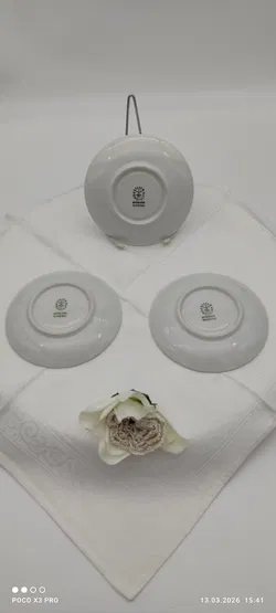 Lilien Porzellan Mokka-Untersetzer 3er | Vintage-Schatz - Bild 4