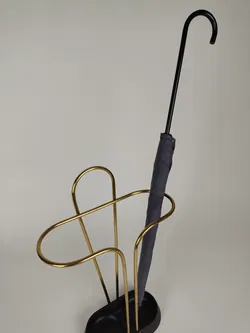 Vintage-Flanierschirm / Sonnenschirm / Damenschirm - beige-braun gemustert - Bild 6