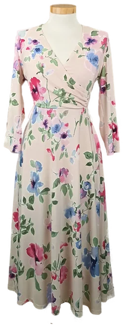 Lauren Ralph Lauren Damen Midikleid hellpink geblümt Gr. 170/96A  - Bild 1