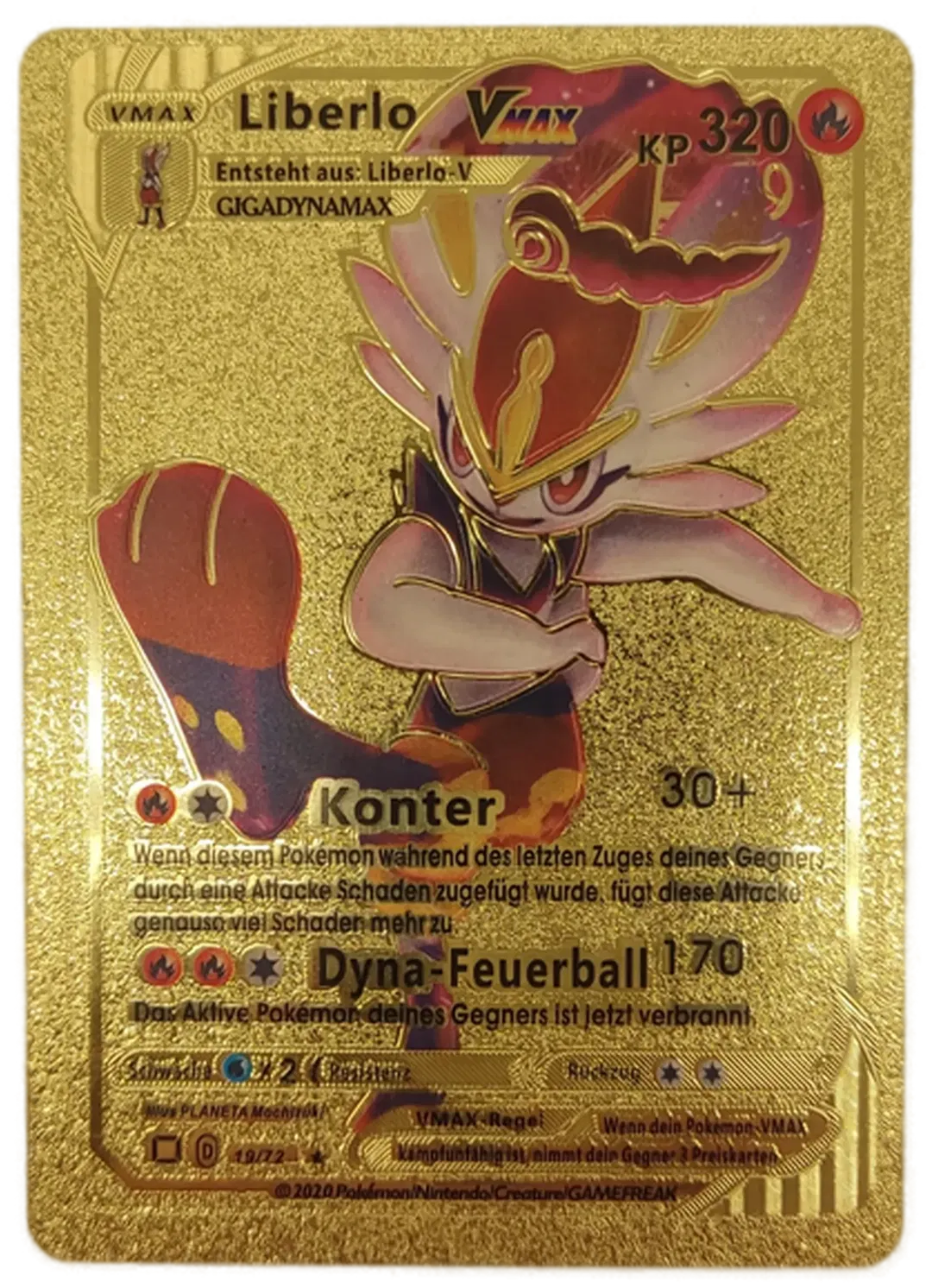 Pokémon Sammelkarte Goldfolie Vmax Liberlo Vmax - Bild 1