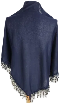 Dreiecktuch mit Spitze, dunkelblau, Größe ca. 180 x 120 x 120 cm - Bild 3