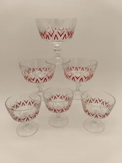 6 Dessertgläser, Champagnerschalen, Vintage, 50er - Bild 2