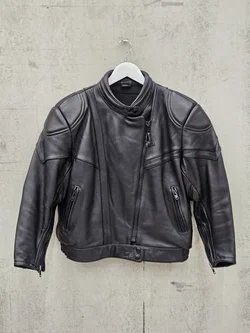SANMARU Herren Leder Motorrad Jacket, schwarz - Gr. M