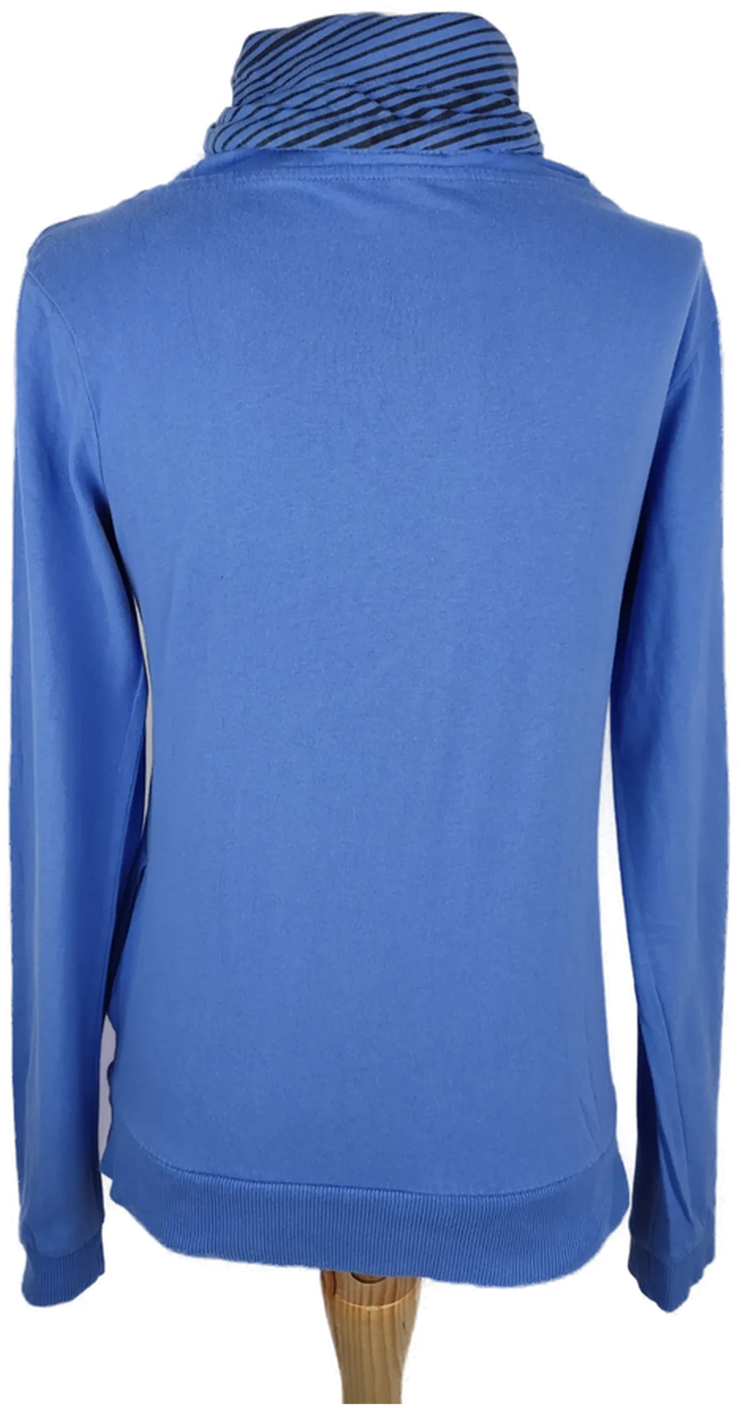 Pullover "Fishbone", langarm mit Schalkragen, blau/schwarz mit Taschen, Größe S – Bild 3