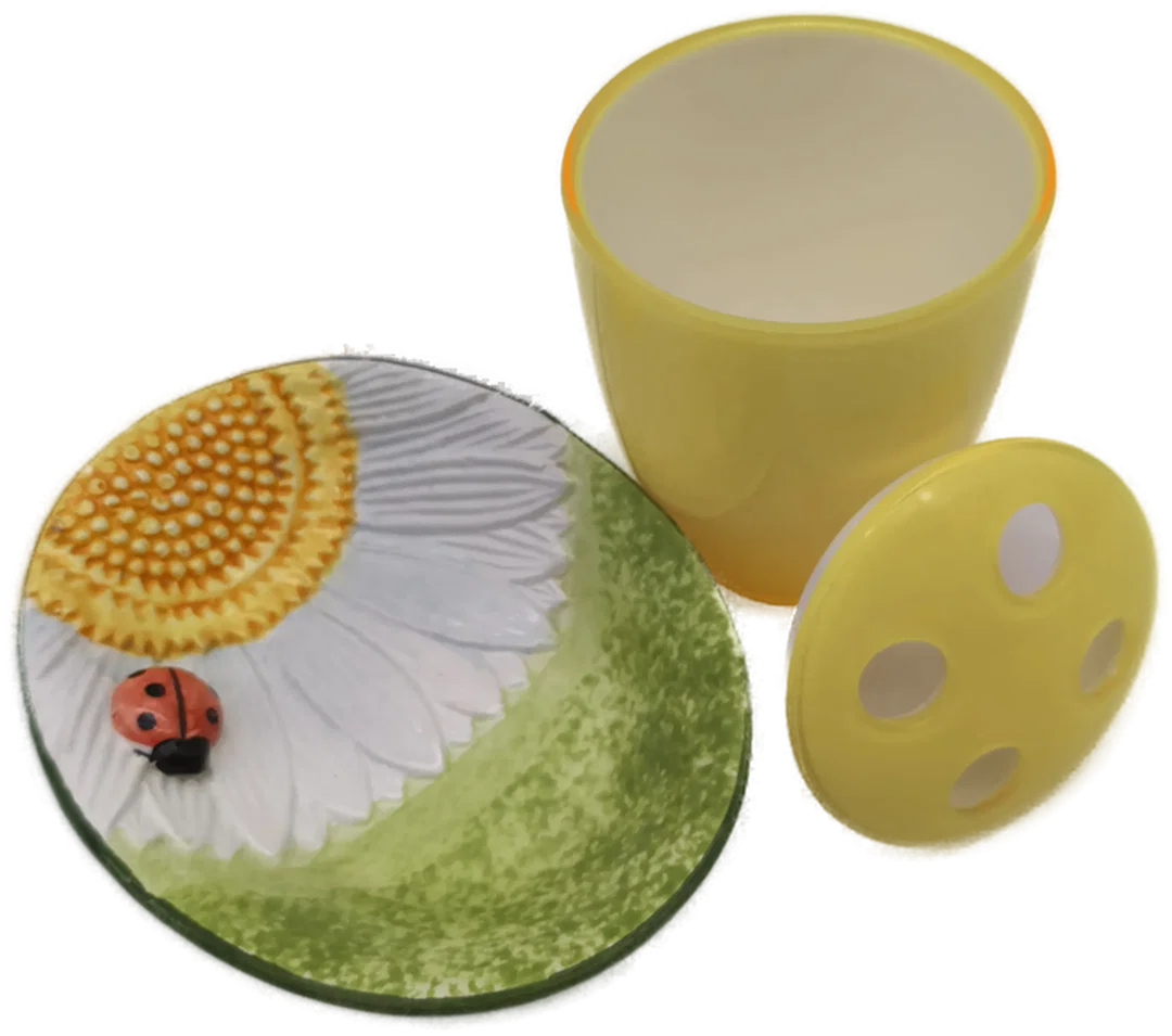 Badezimmer-Set, Zahnbürstenhalter und Seifenschale Marienkäfer – Bild 3