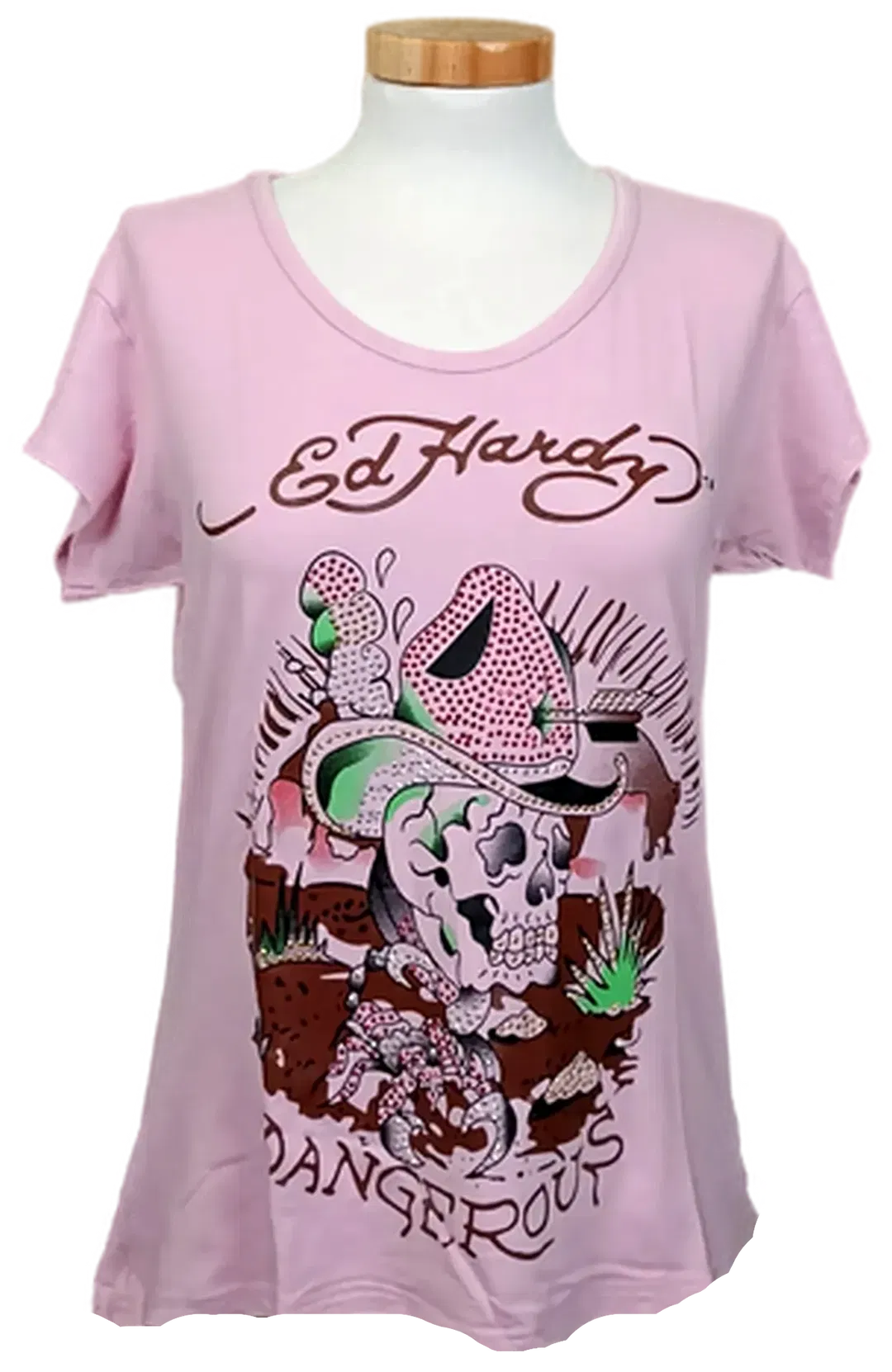 Ed Hardy Damen T-Shirt pink gemustert Gr. M - Bild 1
