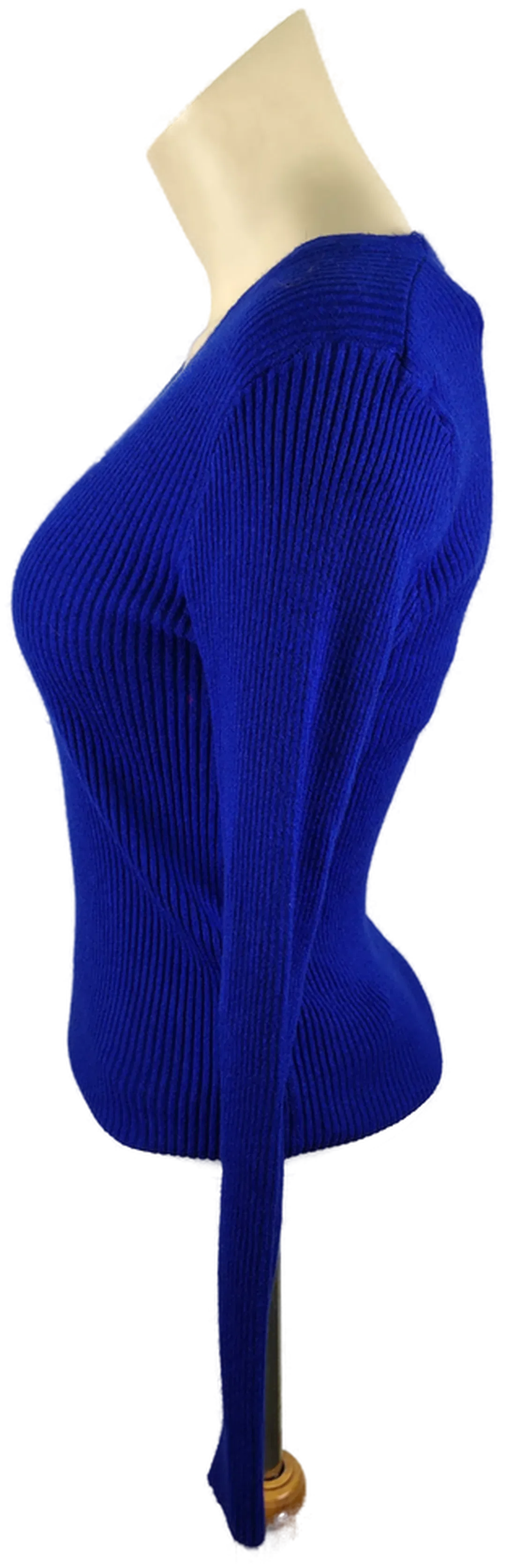 Damenpullover Größe 40 Blau | Feiner Rippstrick – Bild 2