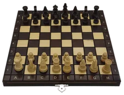  Schachspiel aus Holz klappbar mit Figuren - Bild 1