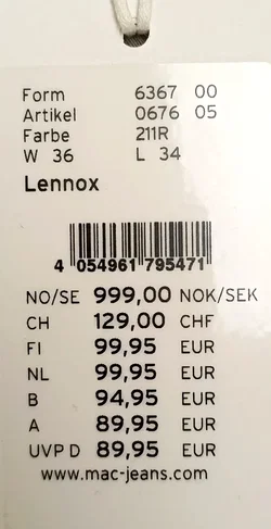Mac Herren Jeans beige Gr. W36 L34 – Vorschau 5
