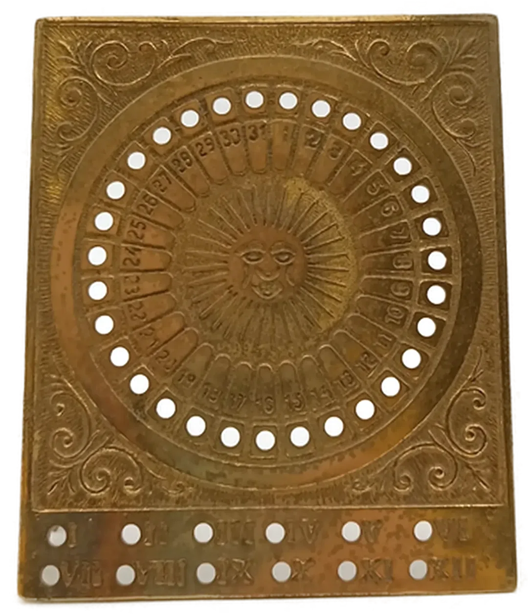 Antiker Ewiger Kalender aus Messing – Bild 2