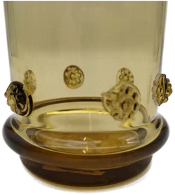 Theresienthal Glas mit Blümchen - olivgrün-gelblich – Vorschau 3