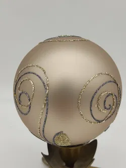 6 Stk. große Glas-Christbaumkugeln mit edler Verzierung - Bild 3