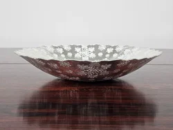 Silberne Dekoschale aus Glas - Durchmesser ca. 31 cm – Vorschau 3
