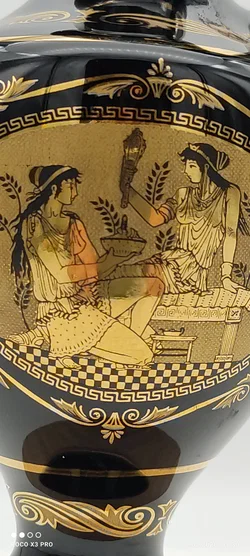 Griechische Vase Kobalt mit 24 K Gold - Bild 6