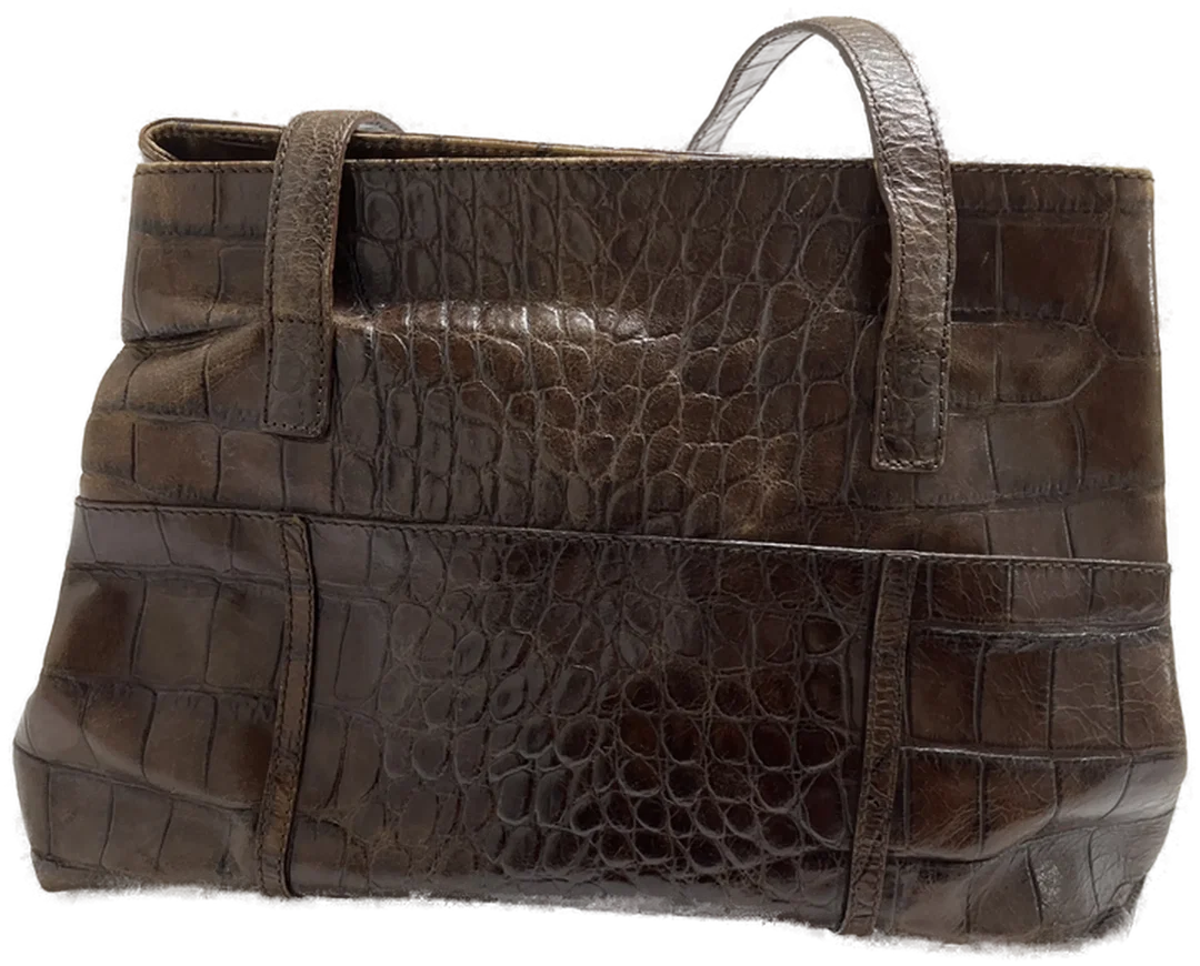  VOGT "Krokotasche" Made in italy Genuine Leder – Bild 4