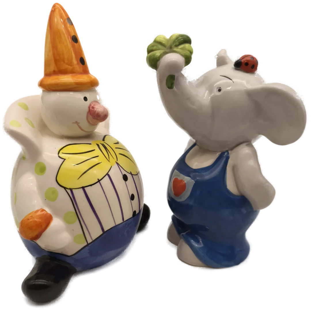 2 Spardosen "Elefant & Clown", Keramik – Bild 2