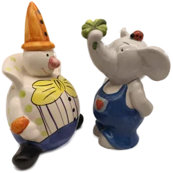 2 Spardosen "Elefant & Clown", Keramik – Vorschau 2