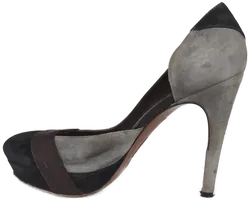 Hugo Boss Damen High Heels Veloursleder, grau/schwarz - Gr. EU 39 - Bild 3
