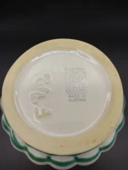 Gmunder Keramik Tischvase grüngeflammt Barock 17cm hoch  - Bild 3