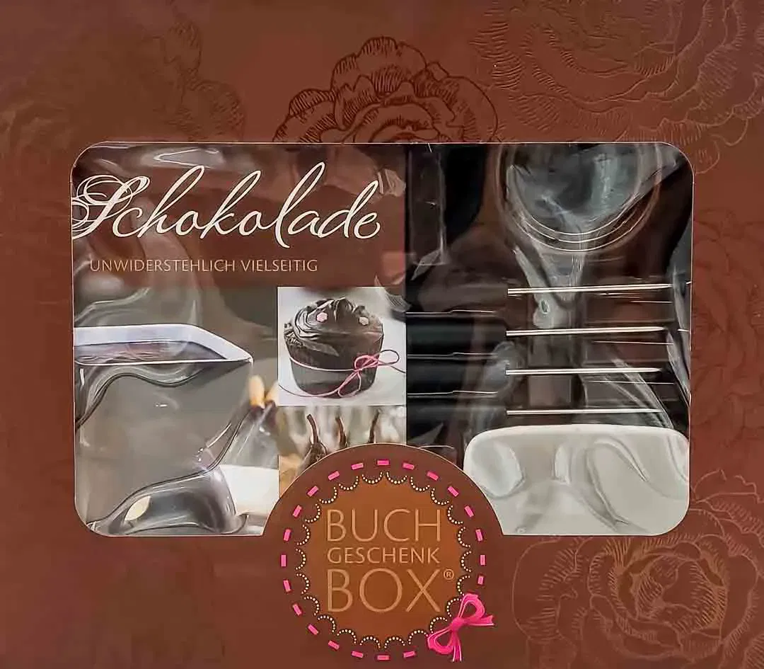 Schokoladen Geschenkbox Fondue-Set mit Rezeptbuch  - Bild 4