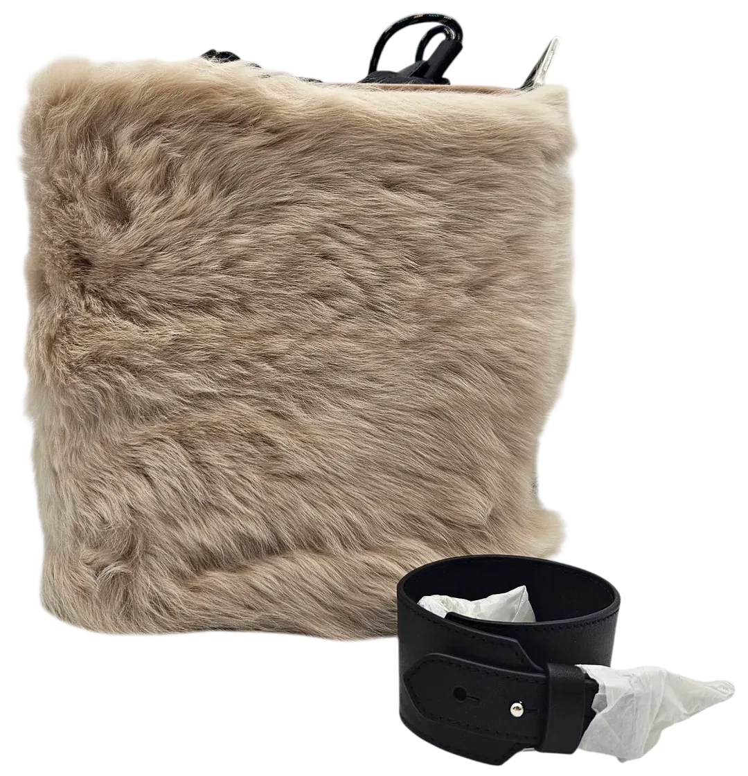Max V. Kœnig Damen Handtasche, grün/beige - plüsch - groß - Bild 1