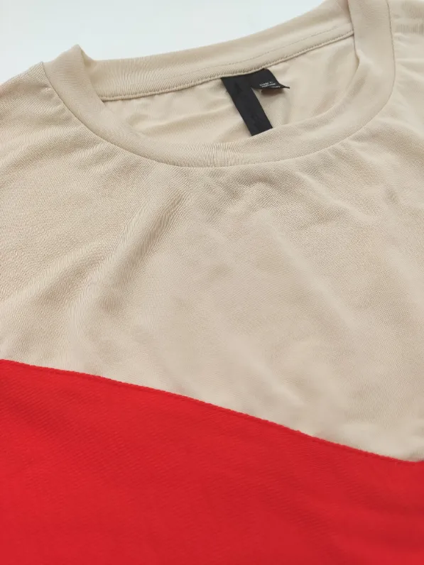 Topshop Boutique Damen Shirt, beige/rot- Gr. S – Bild 4