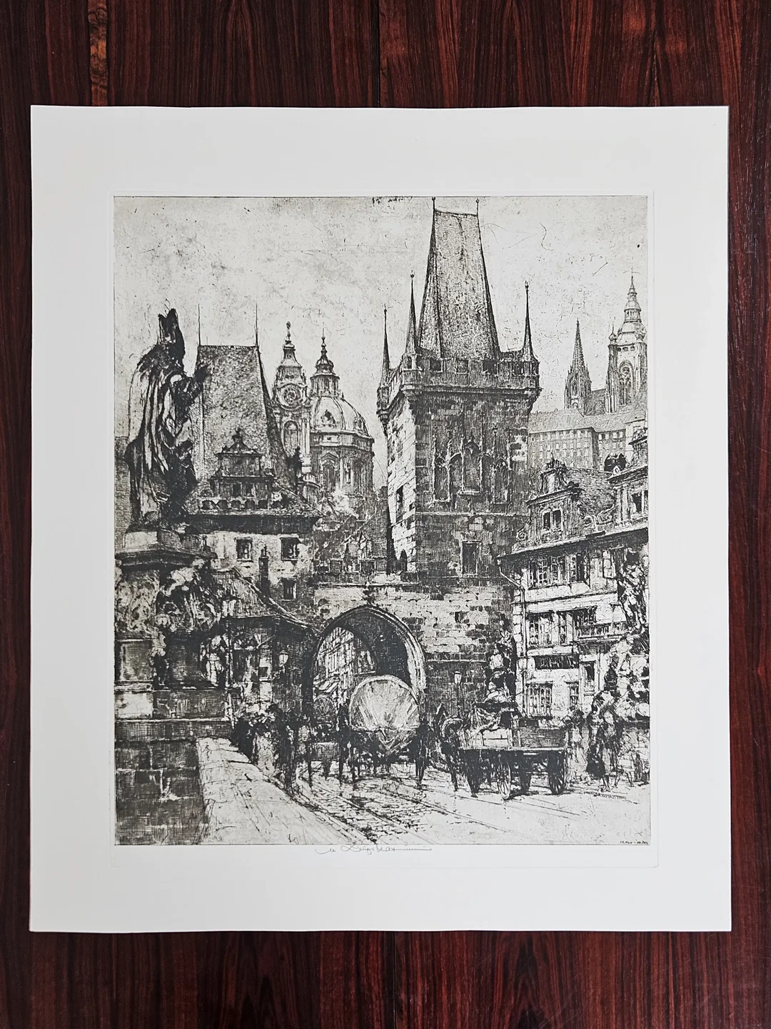 Karlsbrücke Prag - Luigi Kasimir - Radierung  - Bild 1
