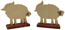 2x Schäfchen-Figuren aus Holz - ca. 7cm hoch - Bild 2